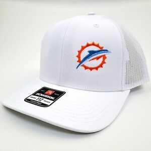 Miami Dolphins Richardson 112 Embroidered Patch Mesh Snapback Trucker Ha…